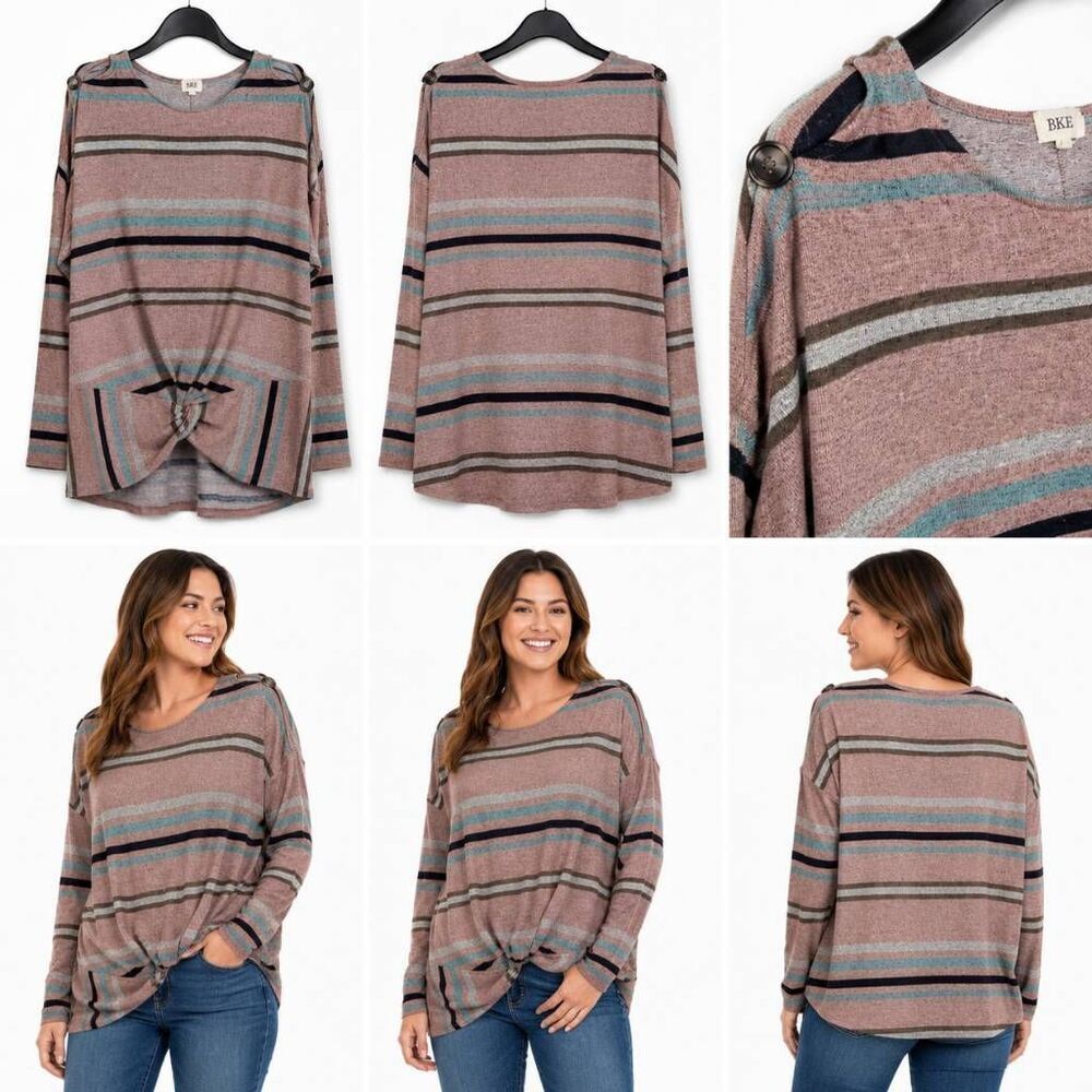 BKE SMALL Brown Stripe Sweater